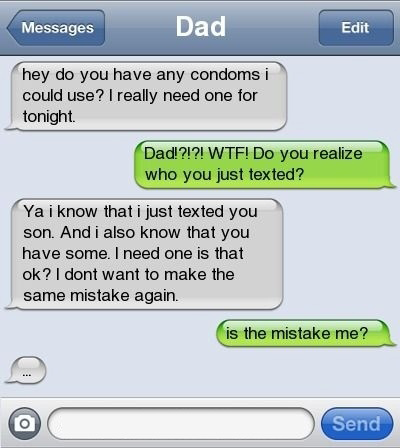 Mcdonalds Funny Sign on More Dad Text Message Funny1 Condoms
